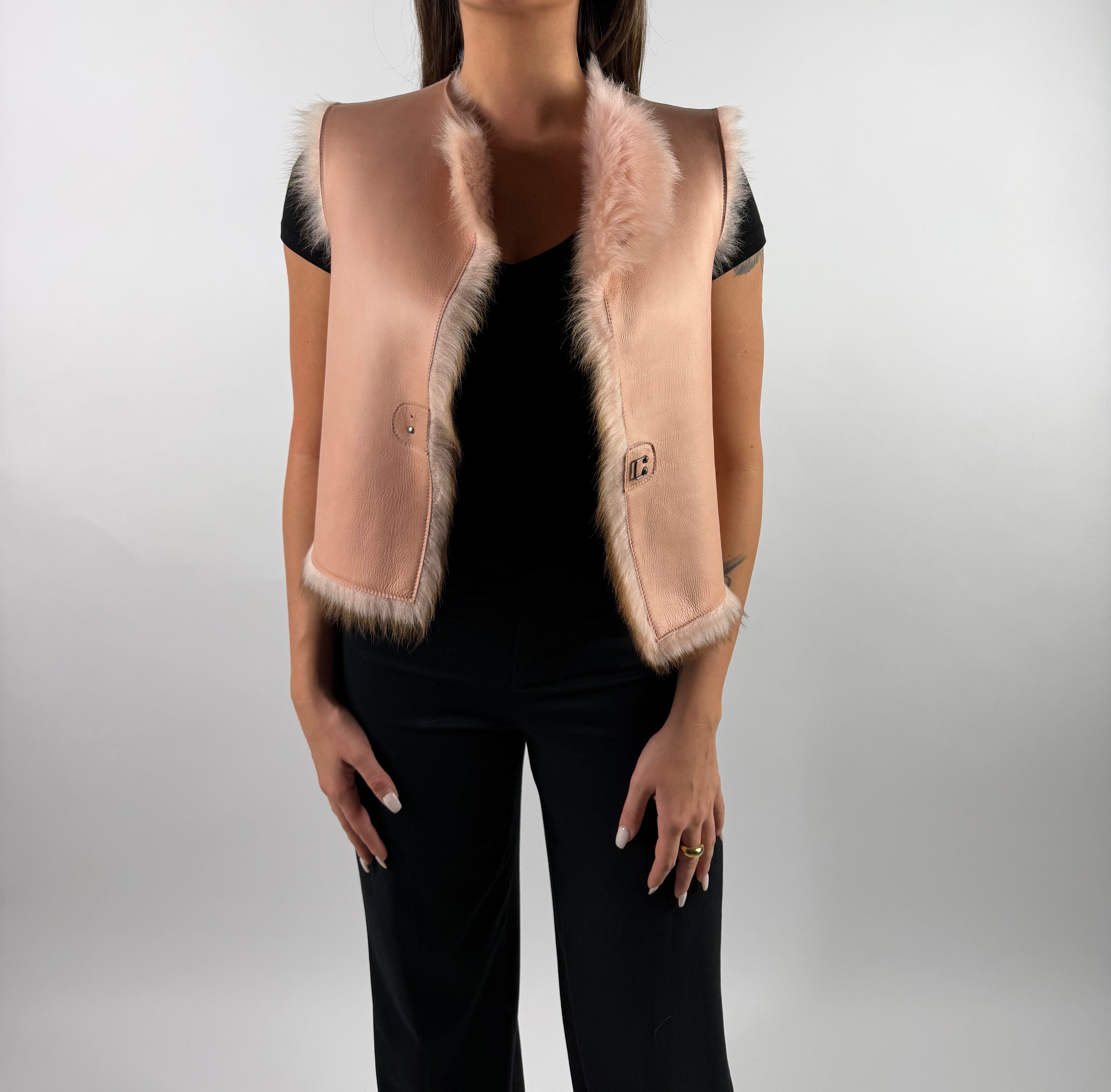 Degradé shearling vest
